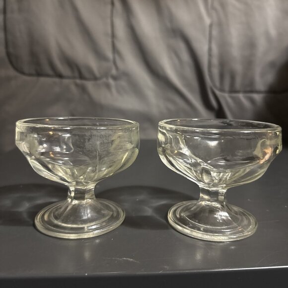 Vintage Clear Federal Sherbet Footed Glass by Federal Glass Set of 2" - Picture 8 of 13